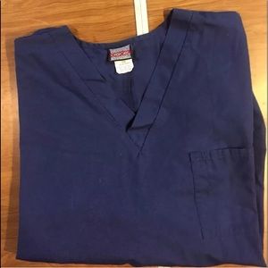 Cherokee 3XL navy one pocket scrub top